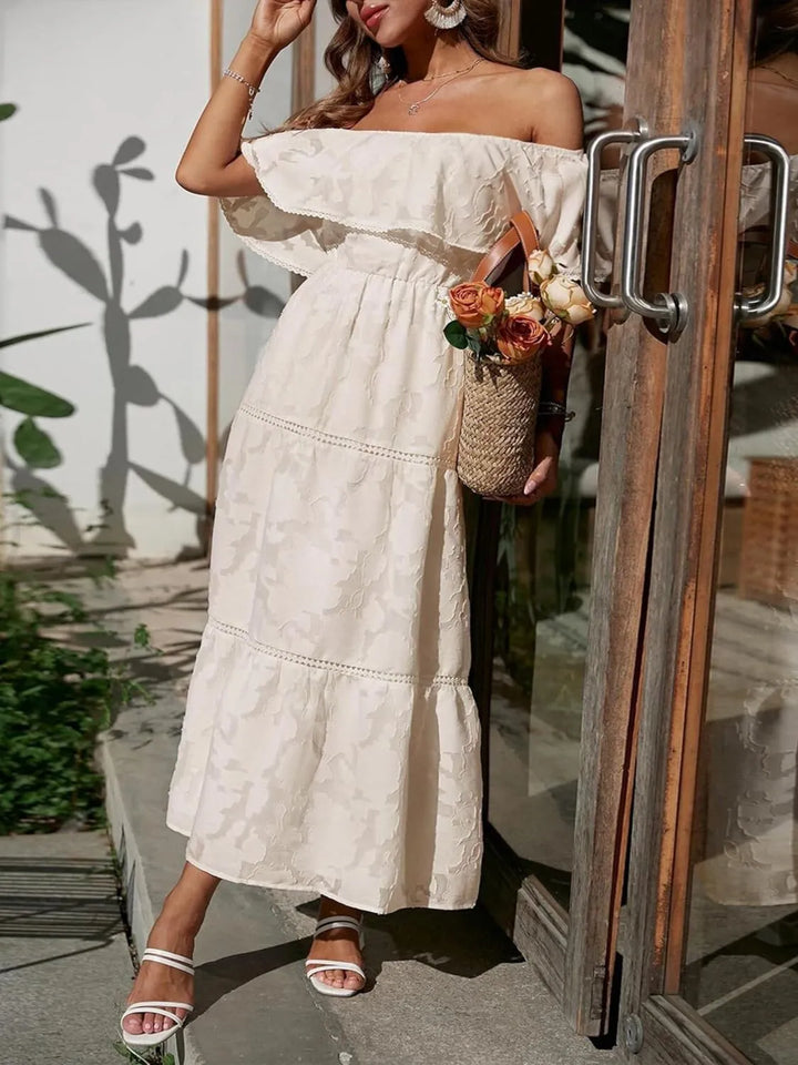 Seraphina | Elegante Abito Maxi con Scollo Bardot