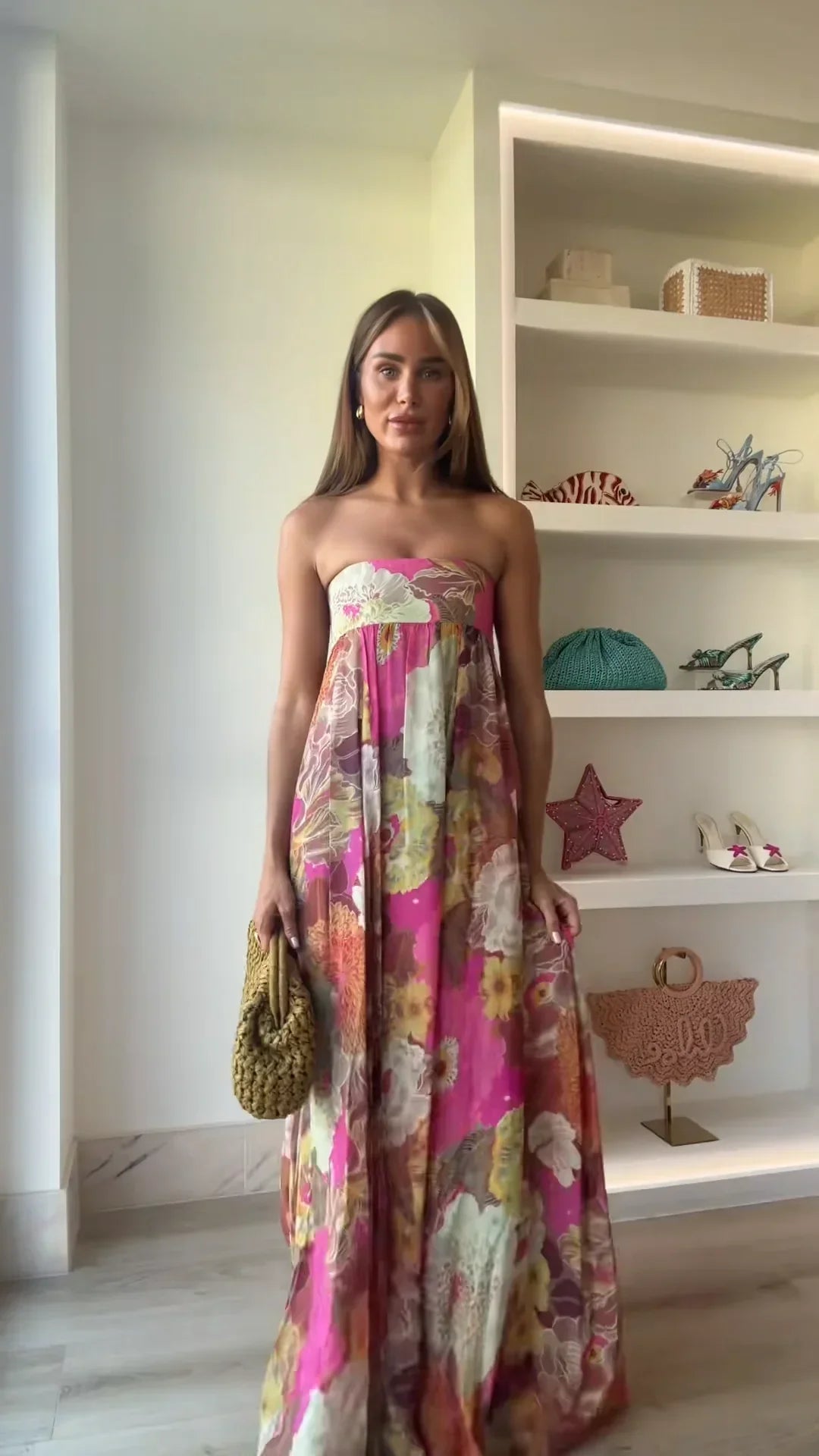 Olivia | Strapless Floral Maxi Dress